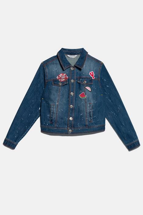 Veste en jean, effets destroy, manches longues