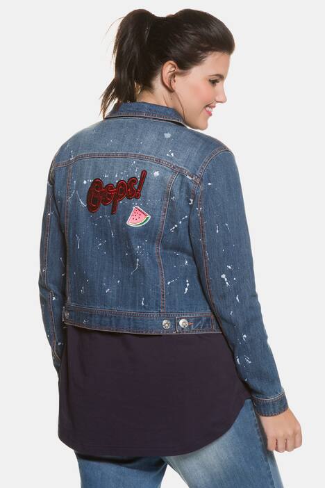 Veste en jean, effets destroy, manches longues