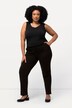 Broek, slim fit, elastische tailleband, zijdelingse split, tot maat 66/68