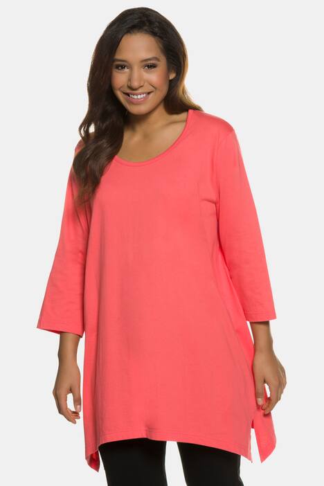 Longshirt, Rundhals, 3/4-Arm, Relaxed, Seitenschlitze