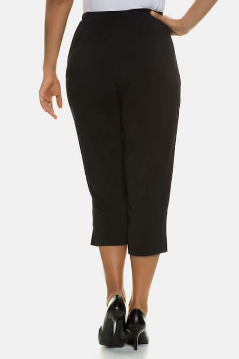 Matte Jersey All Elastic Waist Pocket Slim Leg Crop Pants