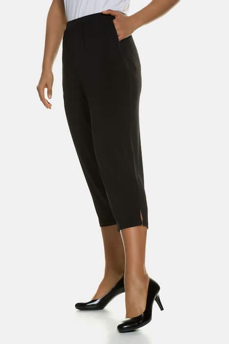 Matte Jersey All Elastic Waist Pocket Slim Leg Crop Pants