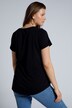 T-shirt, wijde, ronde hals, korte mouwen
