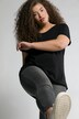 T-shirt, wijde, ronde hals, korte mouwen