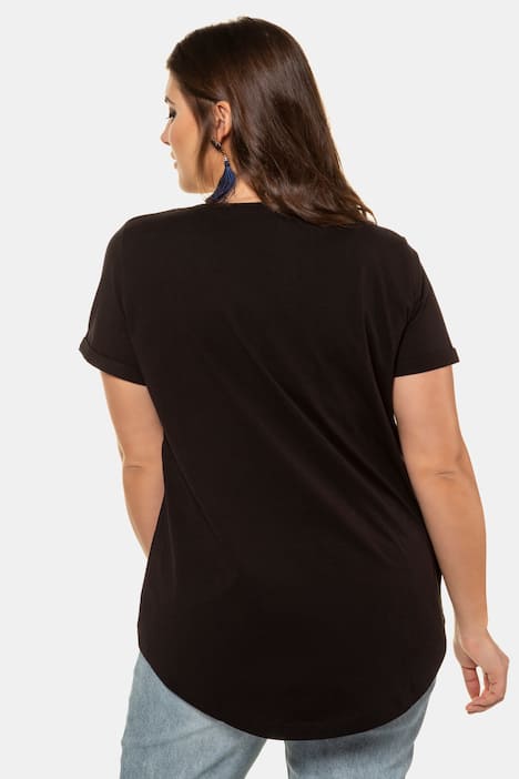 T-Shirt, weiter Rundhalsausschnitt, Halbarm