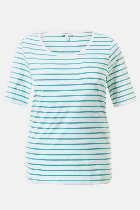 T-Shirt, Streifen, Rundhalsausschnitt, reine Baumwolle