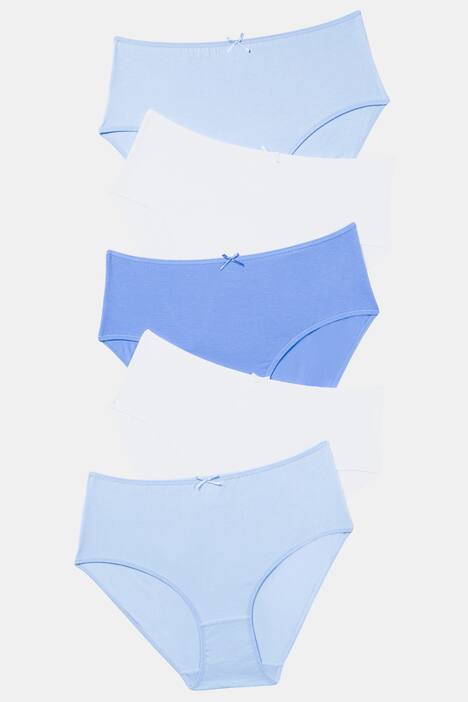 Slips, 5er Pack, blau/weiß, Stretchkomfort