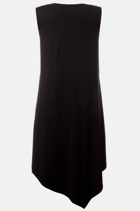Polka Dot Handkerchief Hem Stretch Knit Lounge Dress