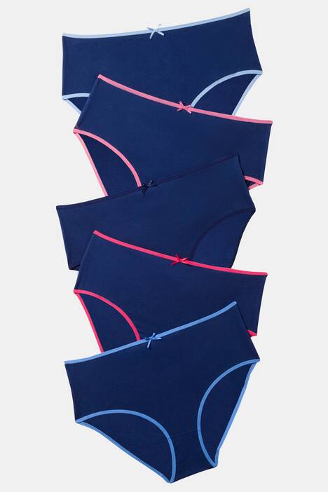 Slips, 5er-Pack, dunkelblau, Kontrastbund