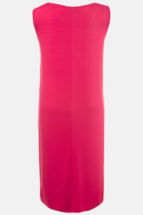 Kleid, Keilausschnitt, transparenter Einsatz, ärmellos
