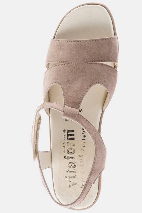 Sandaletten, Klettriegel, Veloursleder, Weite H