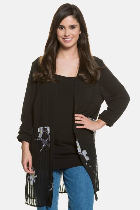 Open Front Mix Design Long Length Blouse