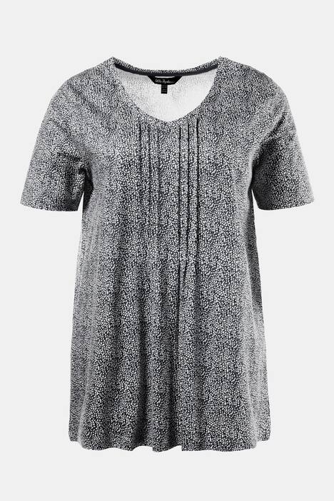 T-Shirt, V-Ausschnitt, Minimalmuster