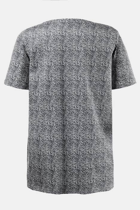 T-Shirt, V-Ausschnitt, Minimalmuster
