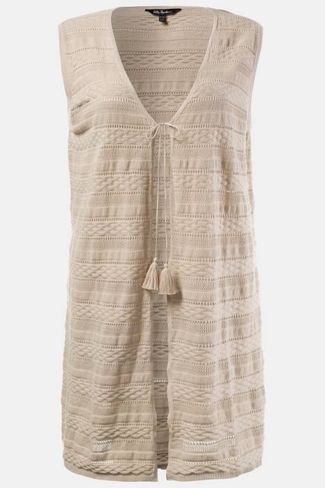 Strickweste, Ajourmuster, reine Baumwolle