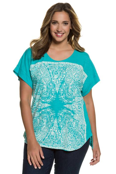 Detailed Front Oversized Fit Short Sleeve Print Tee