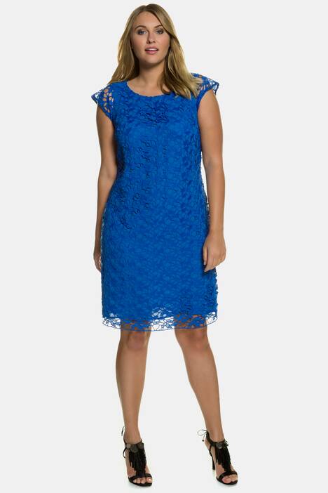 Spitzenkleid, blickdichtes Futter, transparente Schulter