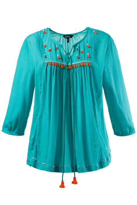 Tunika, Zierquasten, Crashlook, Bindeband, elastische Abschlüsse