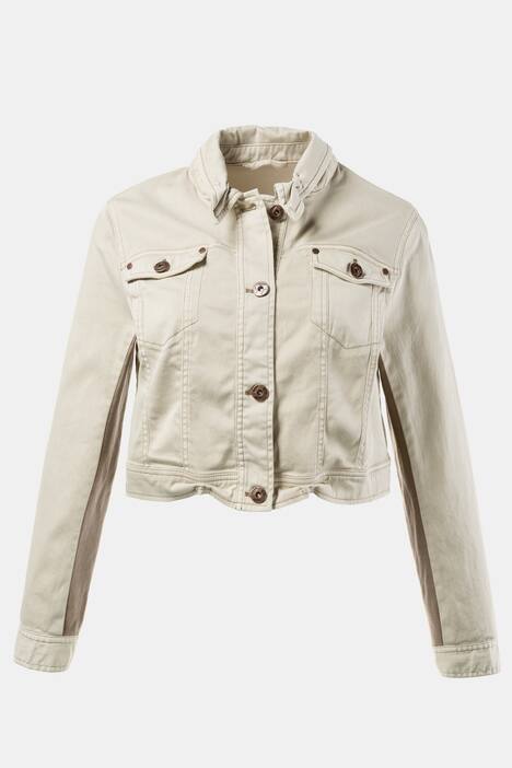 Jeansjacke, Sweat-Einsätze, kurze Form, Jeansstyle