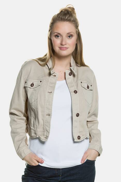 Jeansjacke, Sweat-Einsätze, kurze Form, Jeansstyle