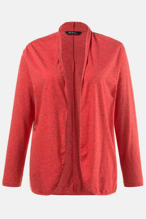 Shirtjacke, Schalkragen, offene Form, gerundeter Saum