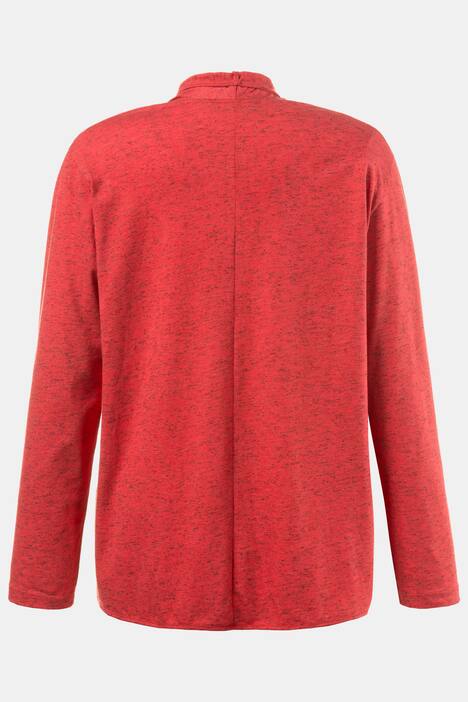 Shirtjacke, Schalkragen, offene Form, gerundeter Saum