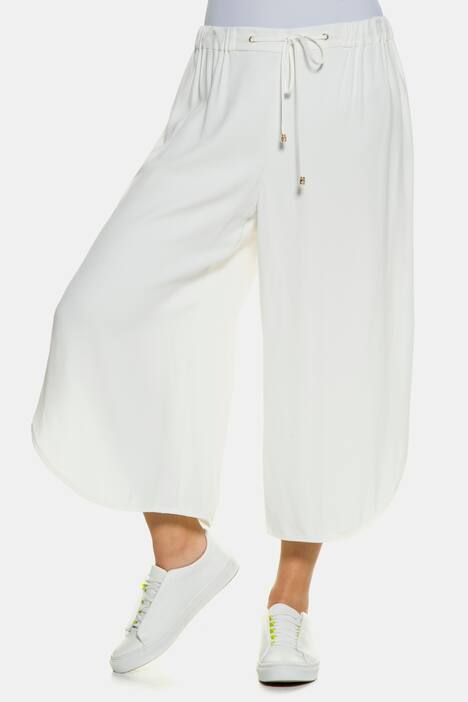 Culotte Rose, gerundeter Saum, Elastikbund, Zierband