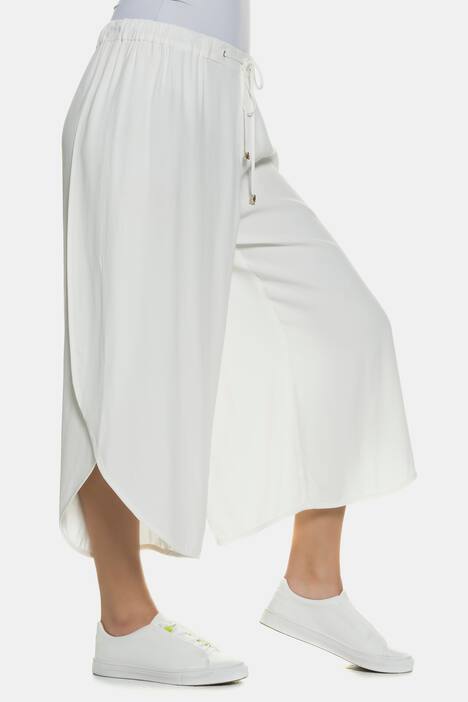 Culotte Rose, gerundeter Saum, Elastikbund, Zierband