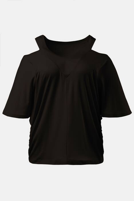 Cold Shoulder V-Neck Short Sleeve Knit Top
