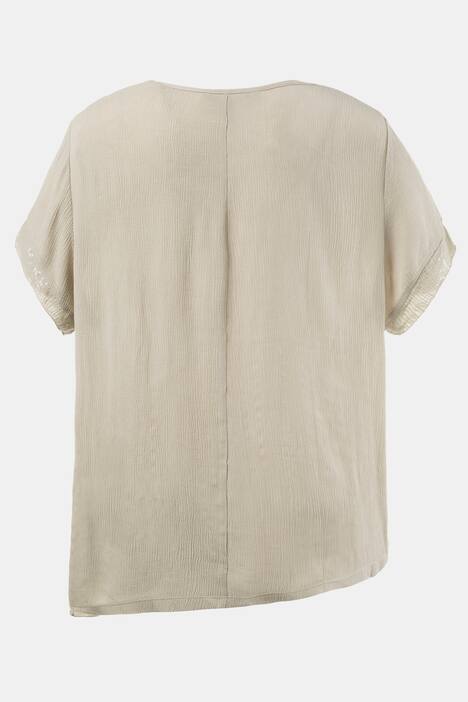 Bluse, Zipfelsaum, Pailletten, bügelfrei