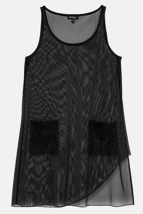 Top, Mesh, transparent, V-Ausschnitt