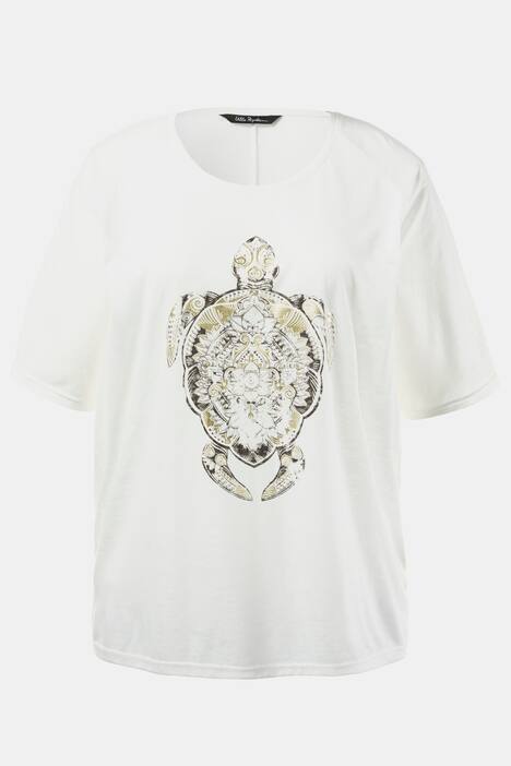 Gold Turtle Print Oversized Fit Knit Top