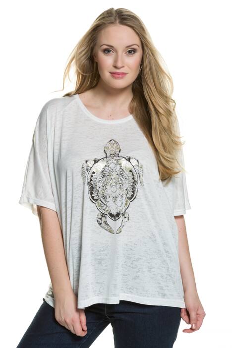 Gold Turtle Print Oversized Fit Knit Top