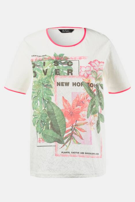 T-Shirt, Dschungel-Motiv, Regular, Neon-Einfassungen