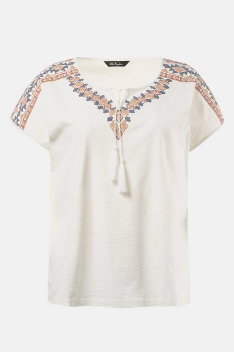 T-Shirt, 3D-Ethnodruck, Oversized, Zierband