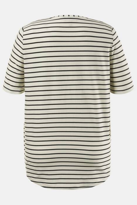 Curved Hem Stripe Classic Fit Stretch Tee