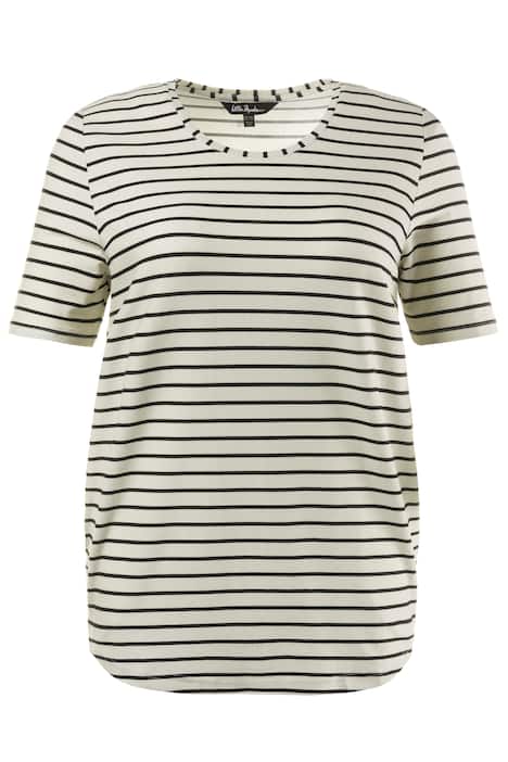 Curved Hem Stripe Classic Fit Stretch Tee