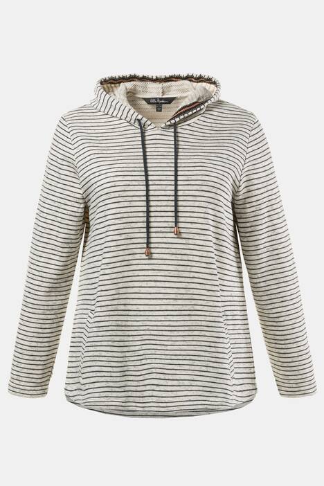 Sweatshirt, Ringel, Kapuze, meliert