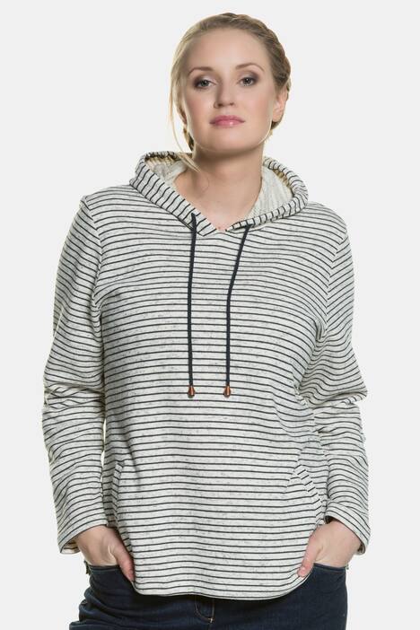 Sweatshirt, Ringel, Kapuze, meliert