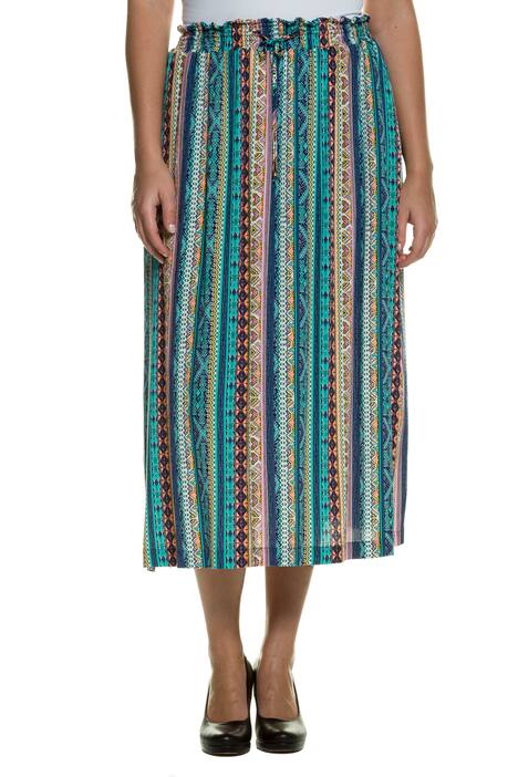 Tropical Stripe Elastic Waist Pocket Skirt