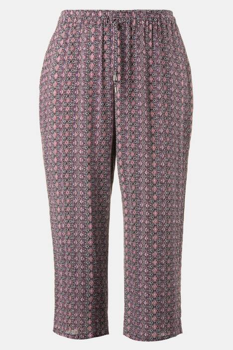 Culotte, gemustert, wadenlang, Elastikbund