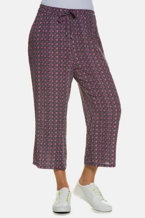 Culotte, gemustert, wadenlang, Elastikbund