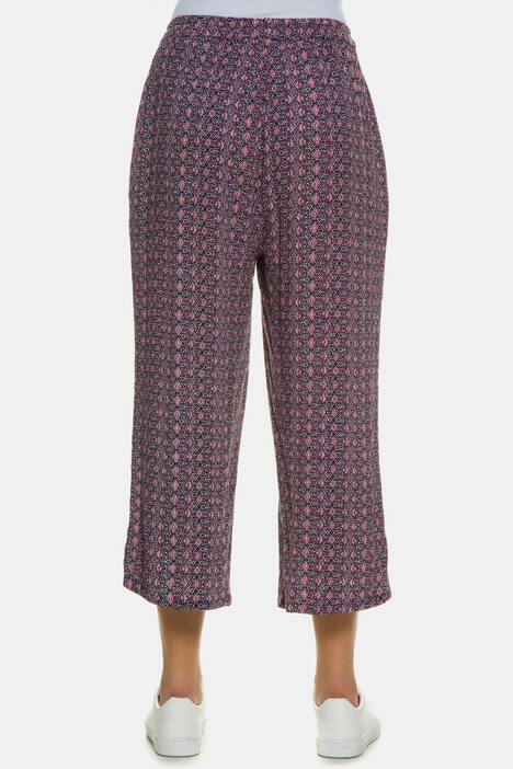 Culotte, gemustert, wadenlang, Elastikbund