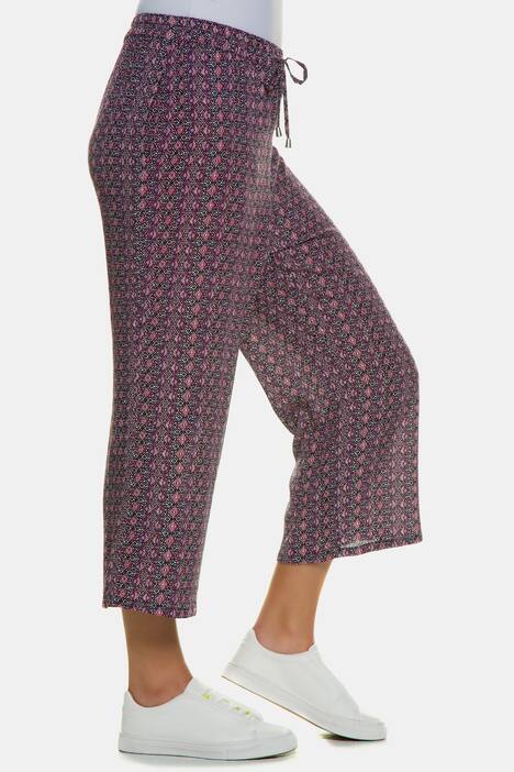 Culotte, gemustert, wadenlang, Elastikbund