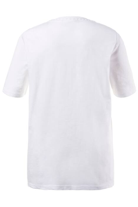 Embroidered Neckline Classic Fit Cotton Tee