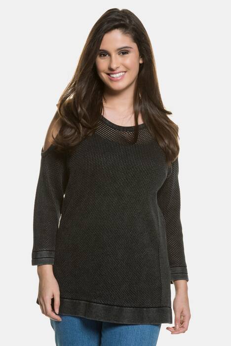 Pullover, Strukturstrick, leicht transparent