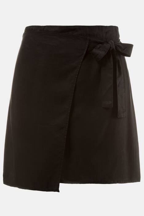 Rock, vorne gewickelt, A-Linie, Komfortbund, Tencel