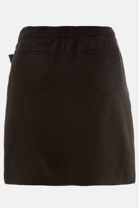Rock, vorne gewickelt, A-Linie, Komfortbund, Tencel