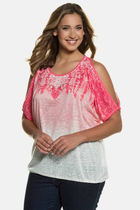 Shirt, Schulter-Ausschnitt, Oversized, Perlenstickerei