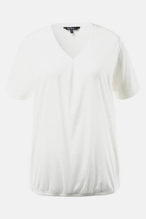 Burnout Cold Dye Elastic Hem Knit Top